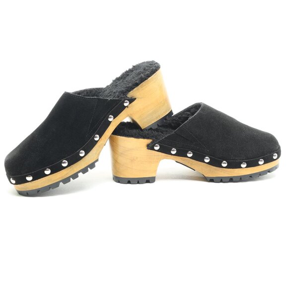 Rag & Co Tulley Suede Leather Mules Clogs Women US6 EU37 Black - Picture 11 of 17